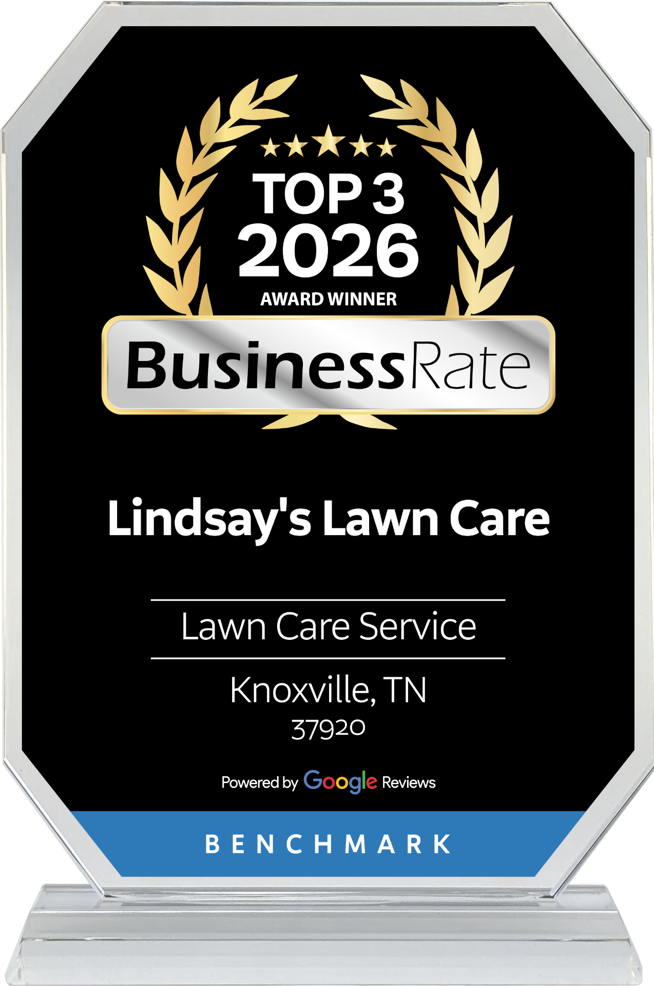 Lindsay’s Lawn Care — Top 3 2026 BusinessRate Award Winner, powered by Google Reviews